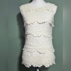Papillon White lace sleeveless blouse  top Size: XS